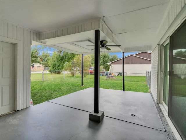 a view of a porch with a porch