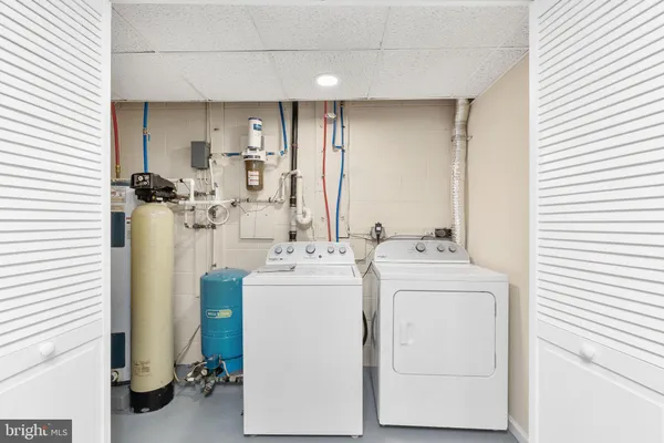 a view of a room with racks on the wall