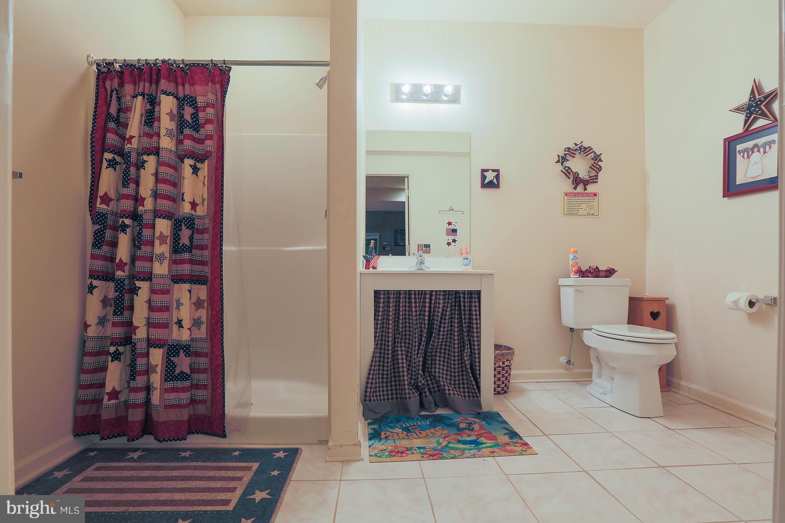 5020 Forge Road Perry Hall, MD 21128 - Photo 29 of 30 a bathroom with a toilet and a shower curtain