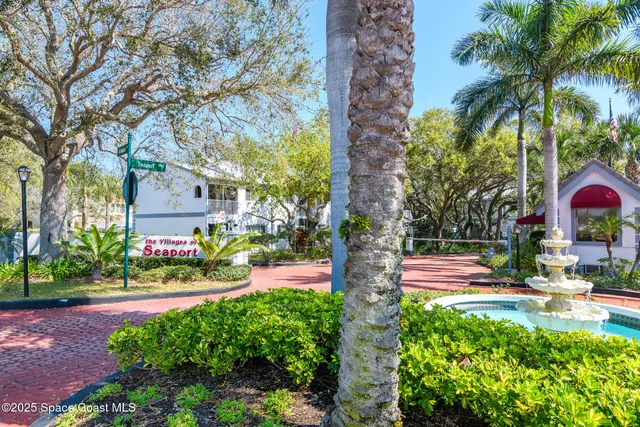 a view of street with palm trees