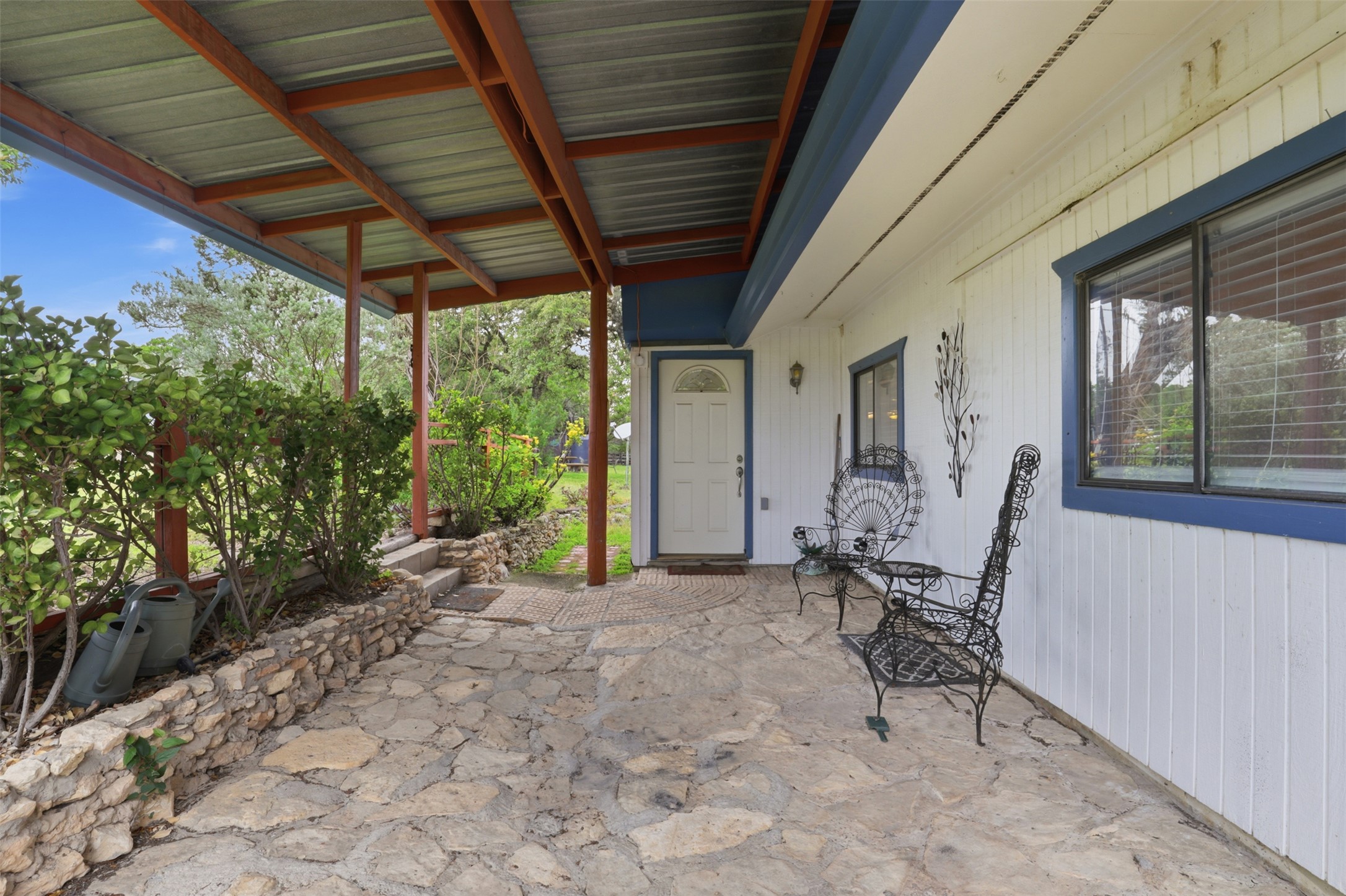 27600 Ranch To Market 1431 Marble Falls, TX 78654 - Photo 4 of 33 Covered Natural Stone Patio at Front Entrance