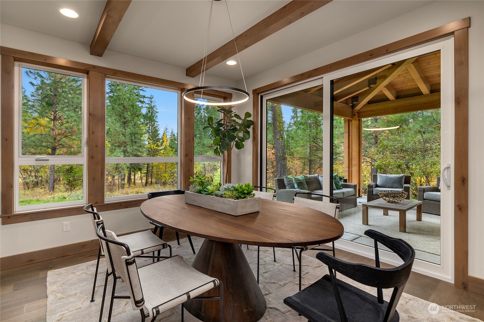 331 Old Grv Trail Ronald, WA 98940 - Photo 19 of 40 a view of a dining room with furniture window and outside view