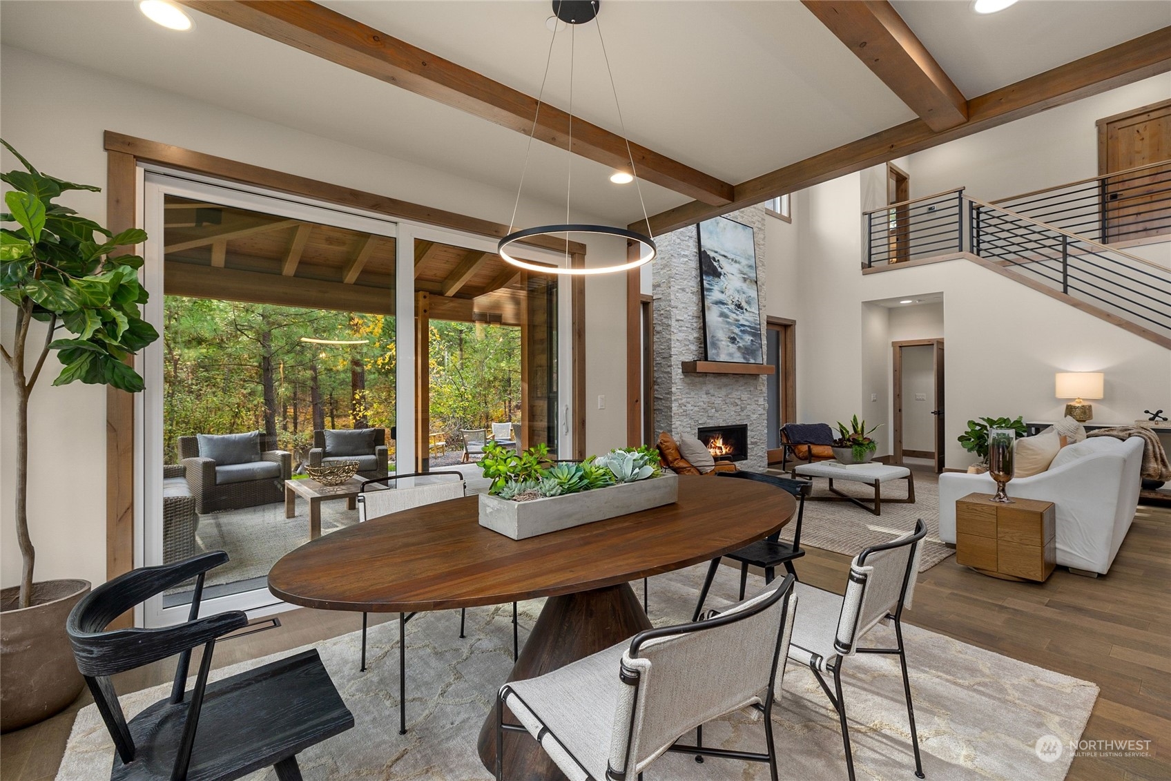 331 Old Grv Trail Ronald, WA 98940 - Photo 20 of 40 a view of a dining room with furniture window and outside view