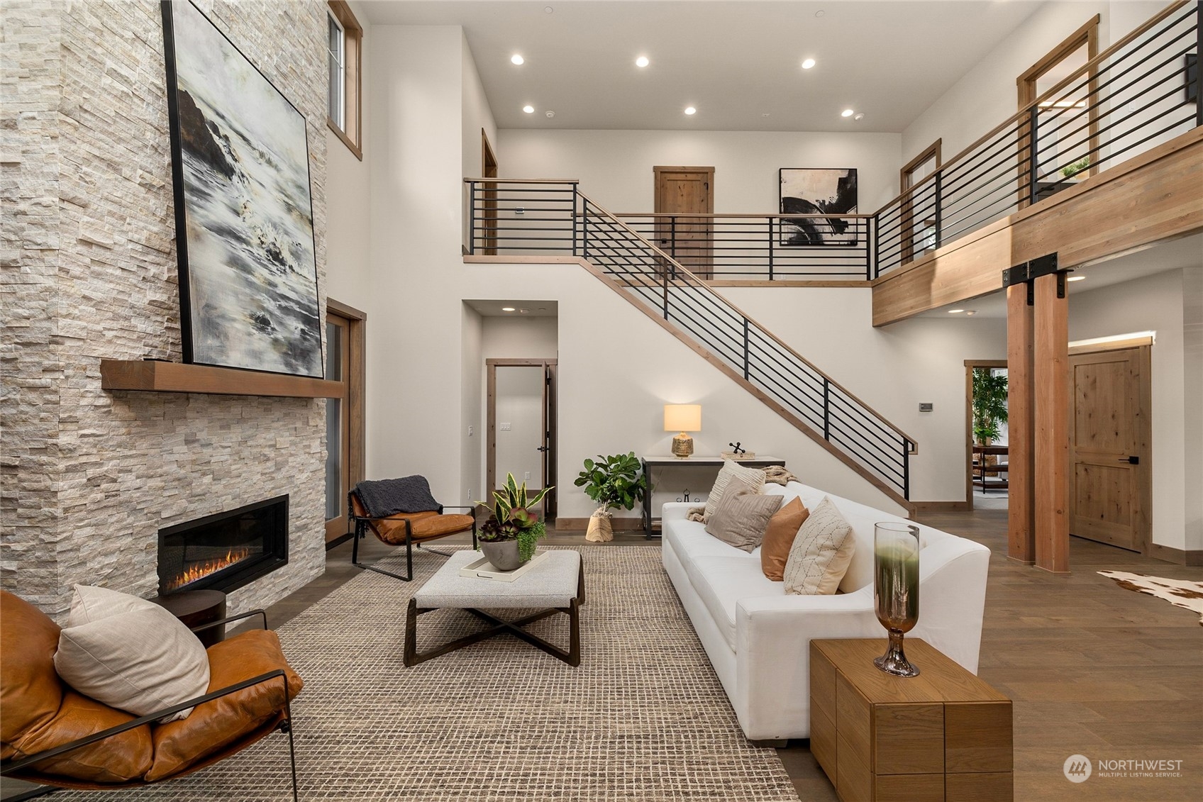 331 Old Grv Trail Ronald, WA 98940 - Photo 6 of 40 a living room with furniture and a fireplace