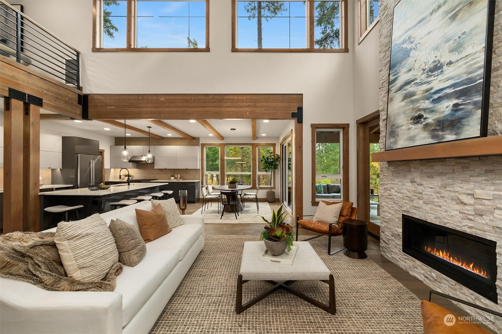 331 Old Grv Trail Ronald, WA 98940 - Photo 8 of 40 a living room with furniture and a fireplace