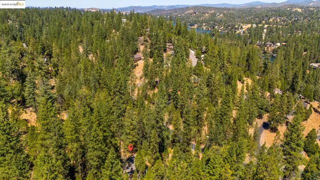 a view of a lake with a mountain in the background