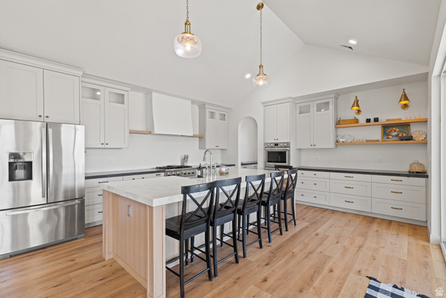 2920 West Temple Cyn Road Laketown, UT 84038 - Photo 13 of 69 Nearly 6'x10' Island all quartz countertops. 2 tones, Leathered dark gray perimeter and marble look island.