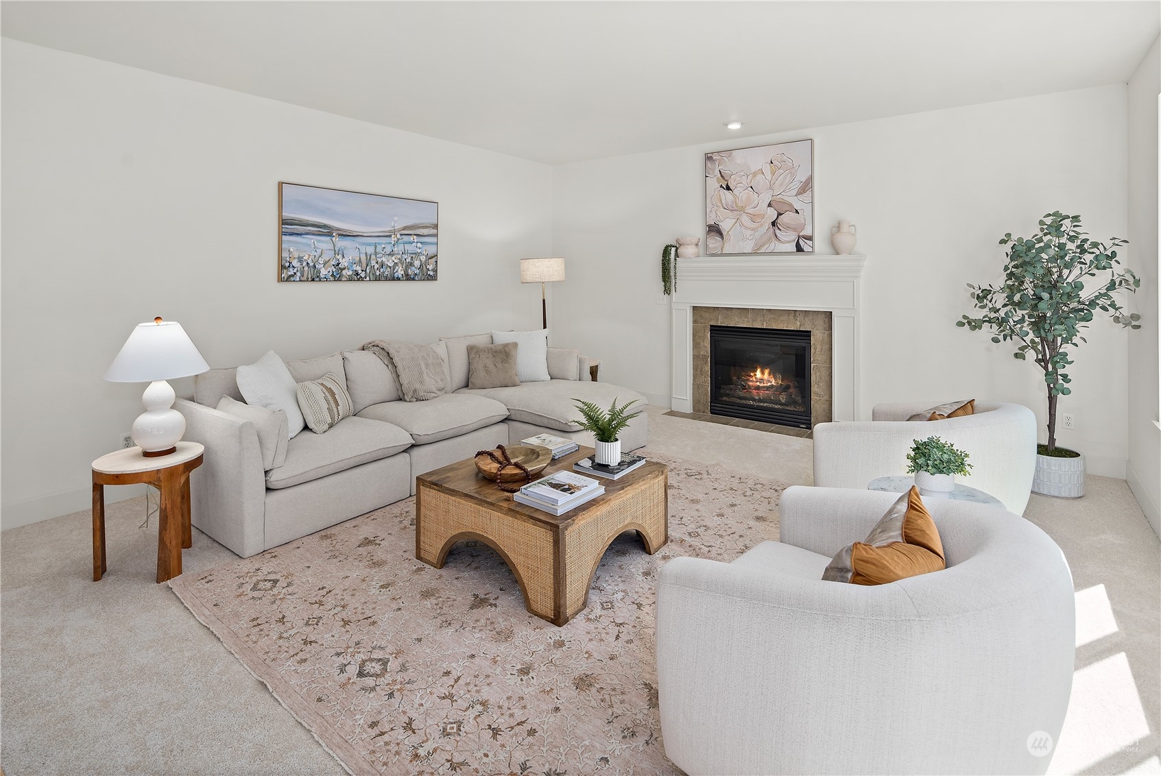 22920 36th Avenue Southeast Bothell, WA 98021 - Photo 8 of 30 a living room with furniture potted plant and a fireplace