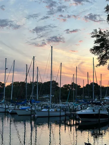a view of lake and ships