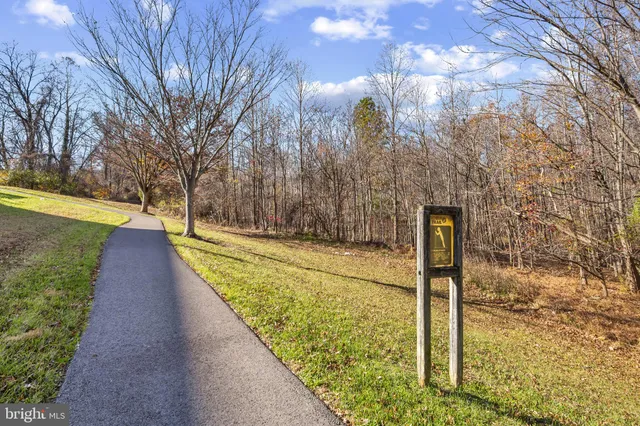 a view of a pathway with a yard