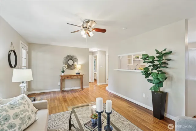 a living room with furniture