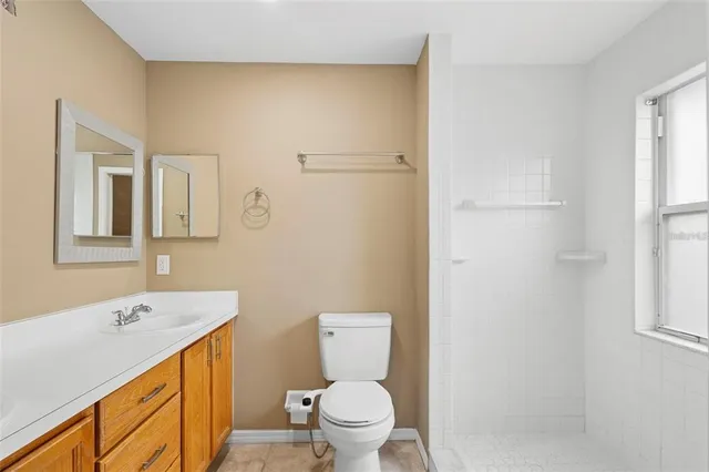 a bathroom with a bath tub