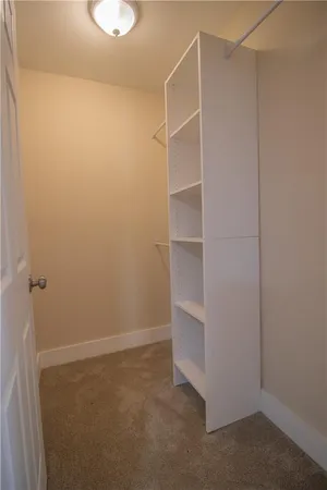 a view of an empty walk in closet