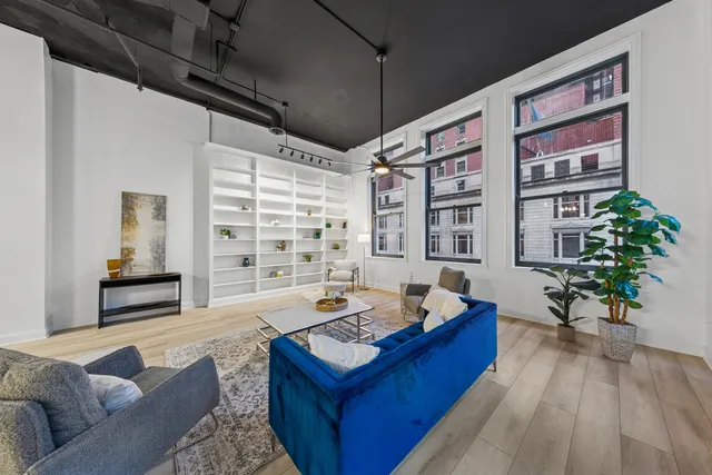 a living room with furniture