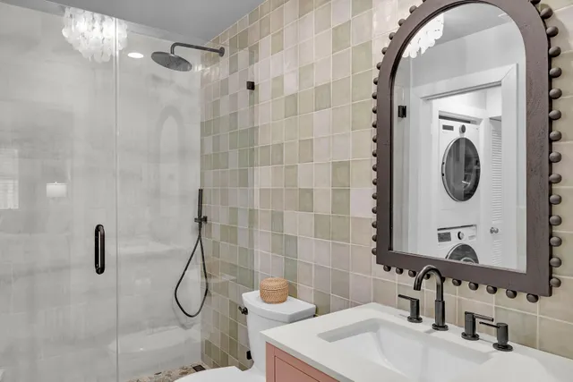 a view of a lake with houses