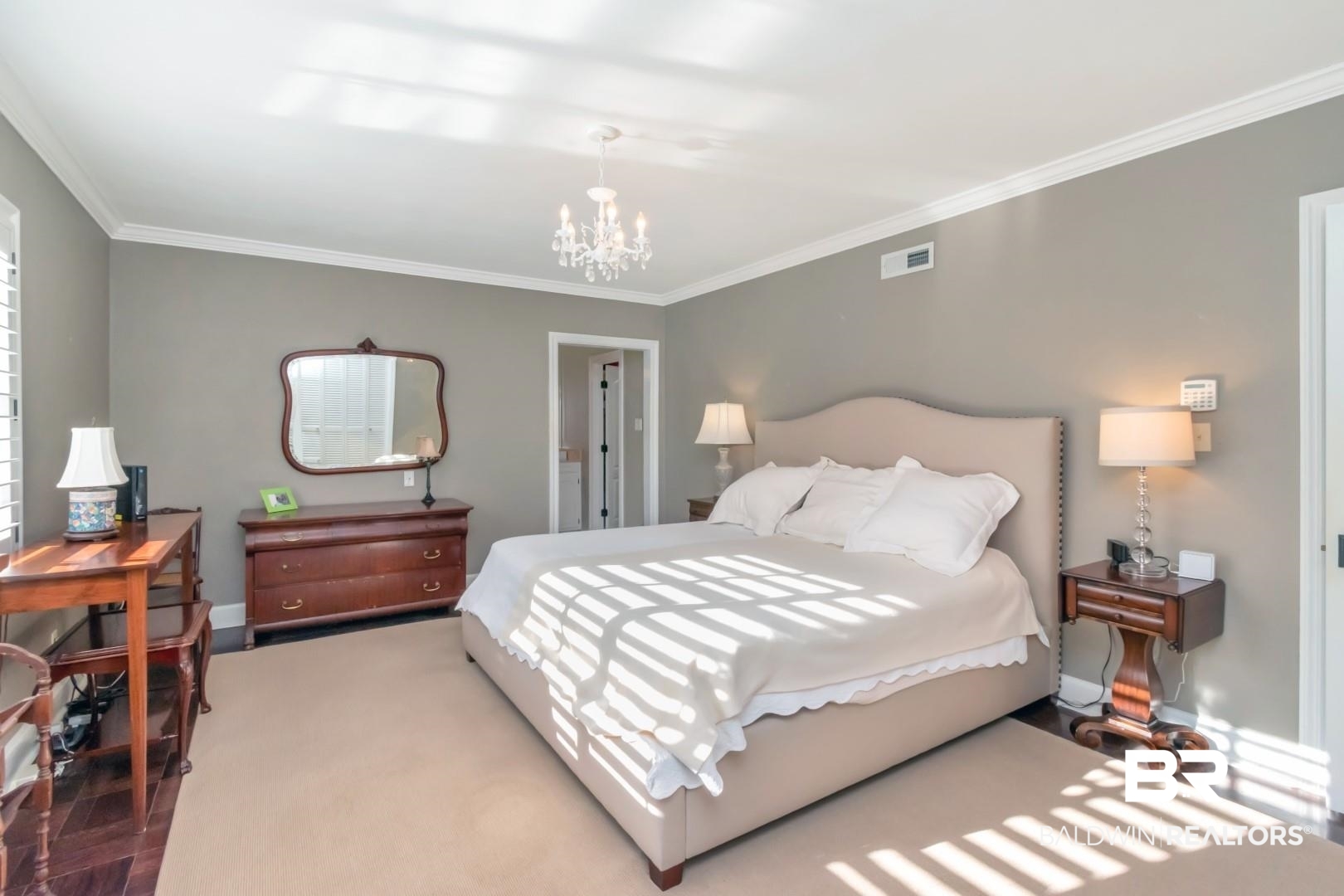 302 Springwood Drive East Mobile, AL 36608 - Photo 21 of 35 Bedroom featuring a notable chandelier and crown molding
