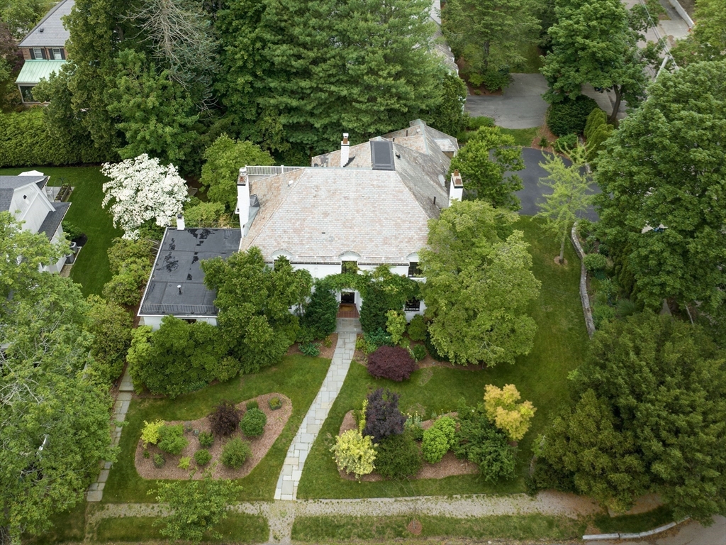 110 Pickwick Road Newton, MA 02465 - Photo 2 of 27 an aerial view of a residential houses with yard