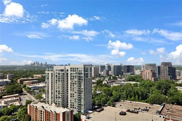 a view of a terrace with sky view