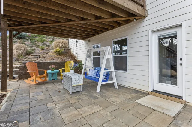a view of a backyard of snow