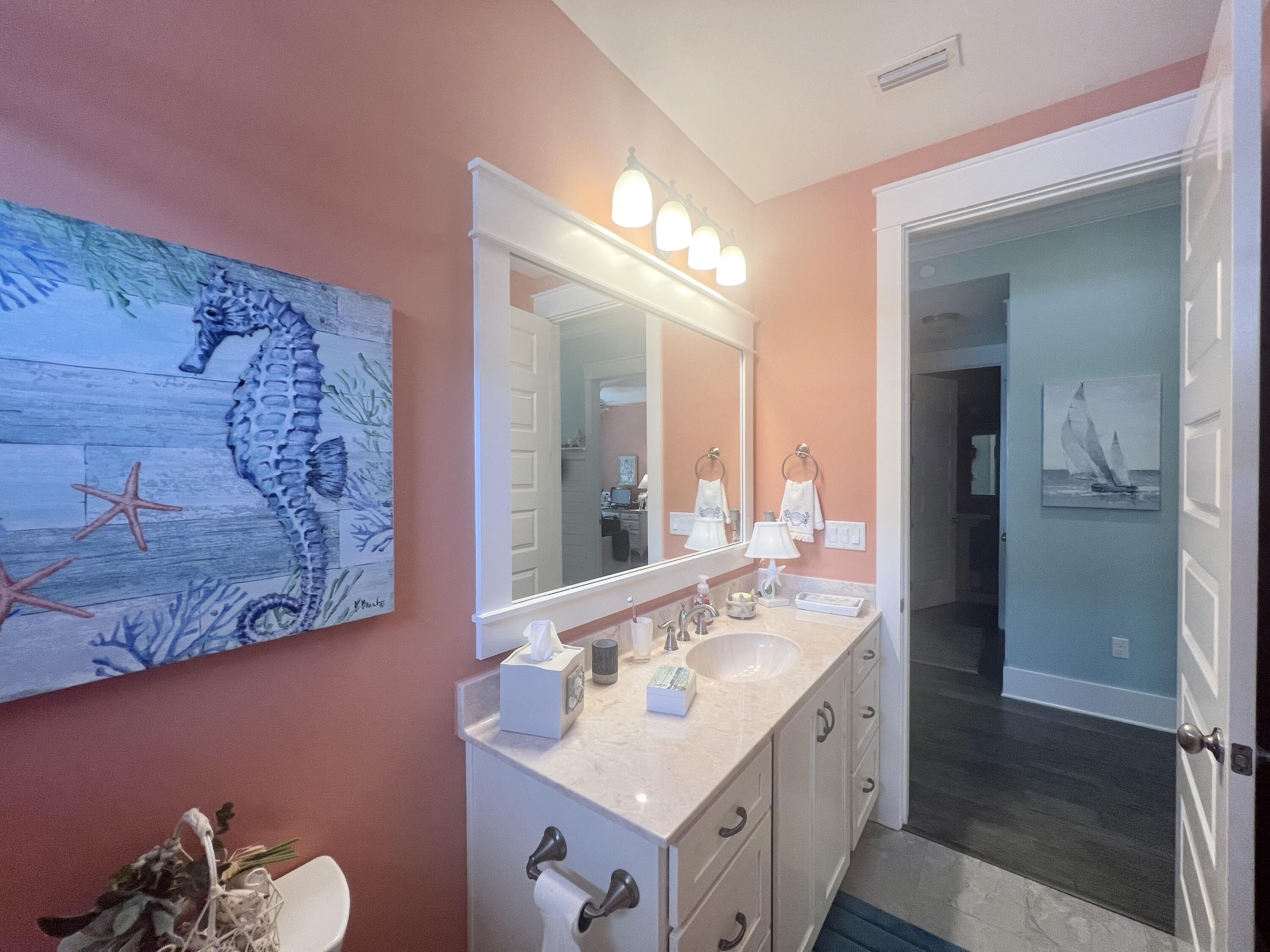 244 Perimeter Place Freeport, FL 32439 - Photo 19 of 72 a bathroom with a sink vanity and mirror