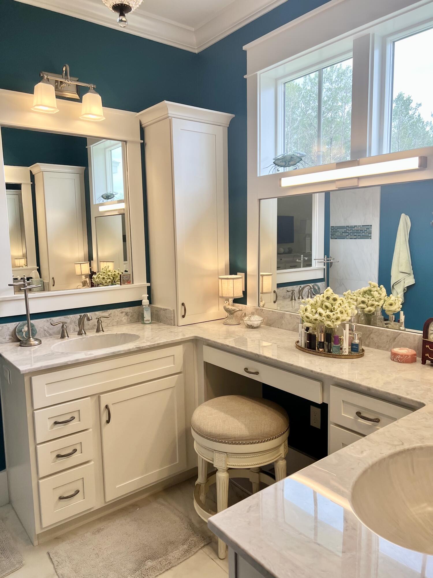 244 Perimeter Place Freeport, FL 32439 - Photo 51 of 72 a bathroom with a double vanity sink and a mirror