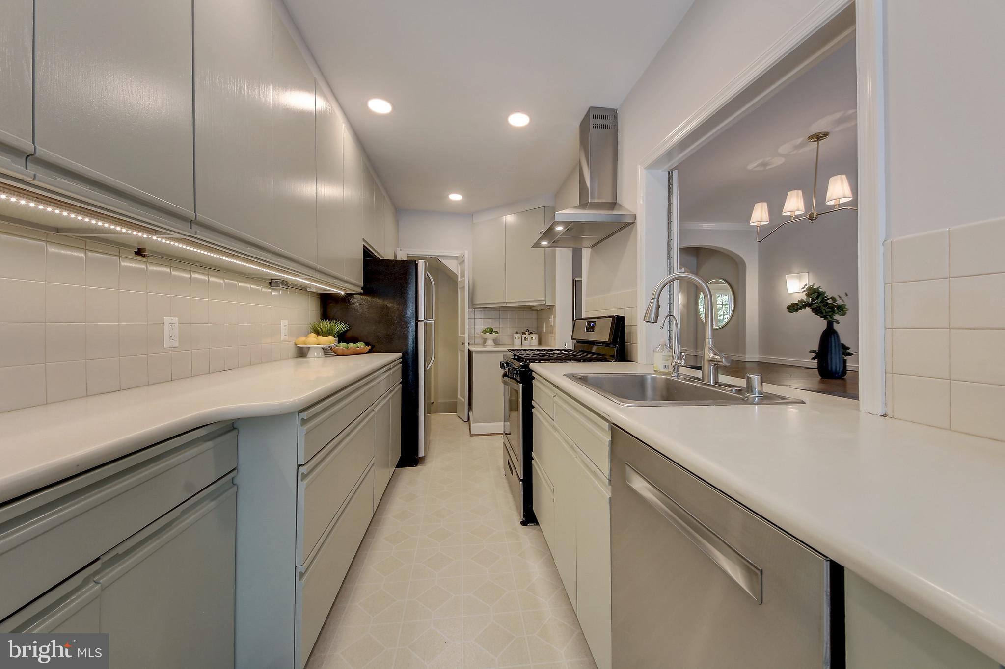 4417 Q Street Northwest Washington, DC 20007 - Photo 11 of 29 Kitchen with recessed and under counter lighting