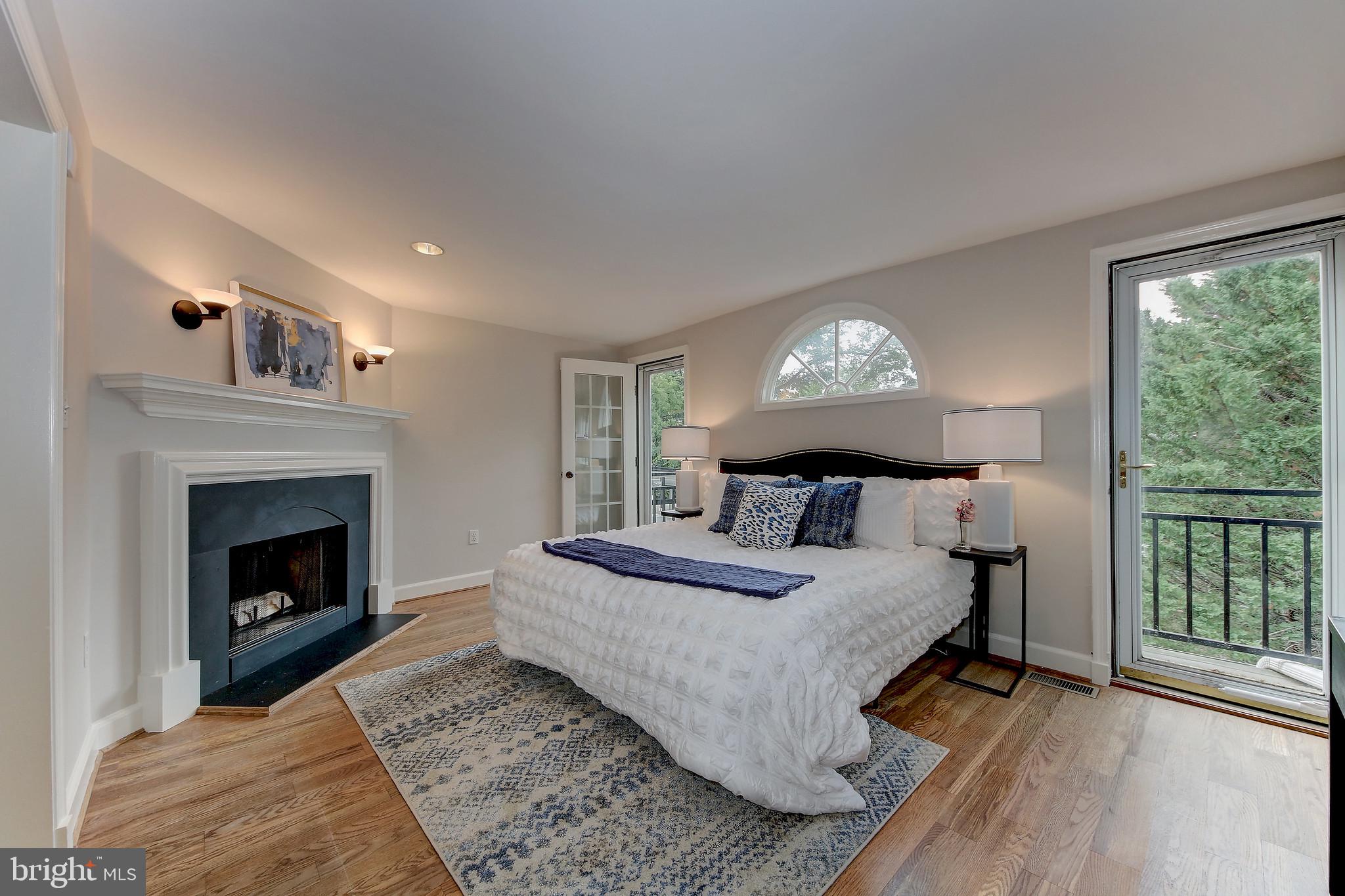 4417 Q Street Northwest Washington, DC 20007 - Photo 18 of 29 Master Suite with Fireplace and Balcony