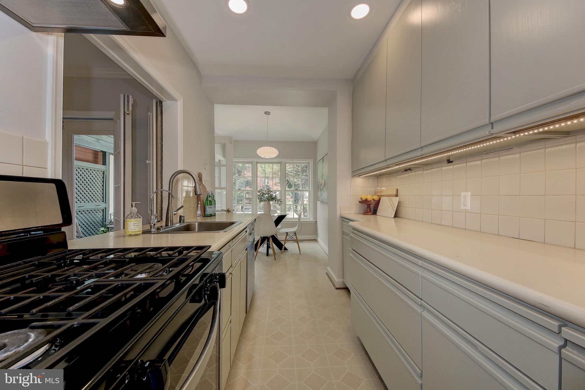 4417 Q Street Northwest Washington, DC 20007 - Photo 9 of 29 Long Galley Kitchen with Pass through