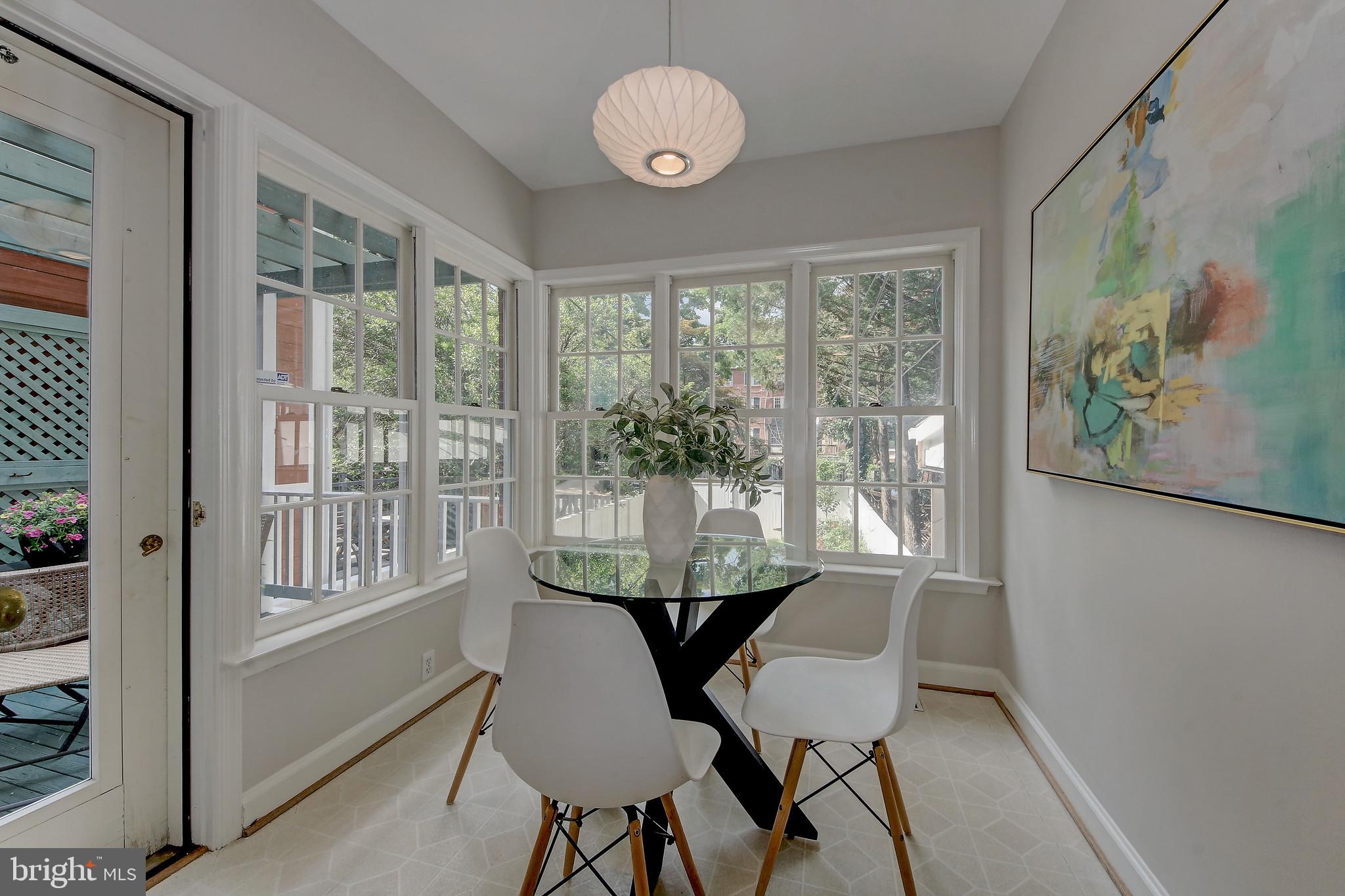 4417 Q Street Northwest Washington, DC 20007 - Photo 10 of 29 Bright Eat in Kitchen with deck access