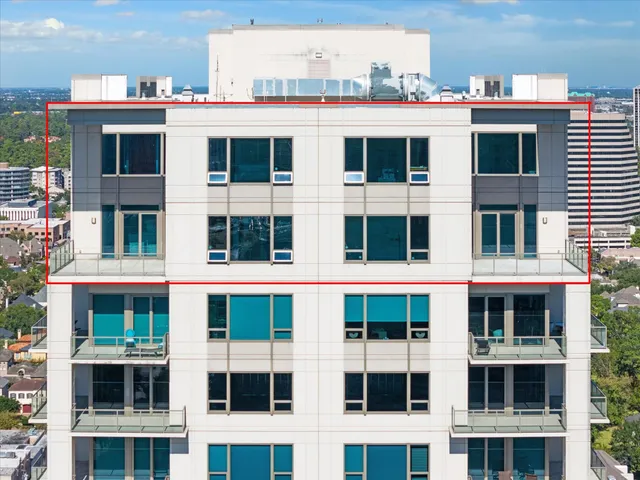 a front view of a multi story building