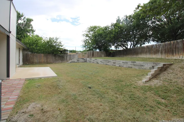 a view of a backyard