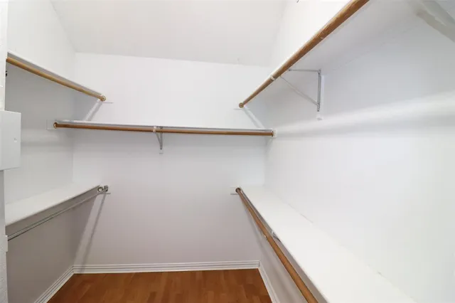 a view of small space with racks on the wall