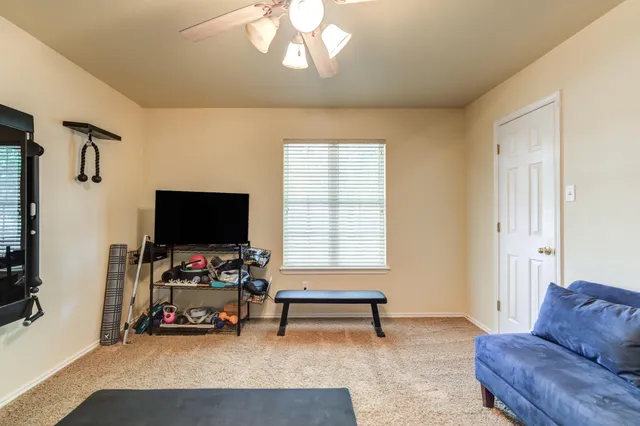 a view of backyard with green space