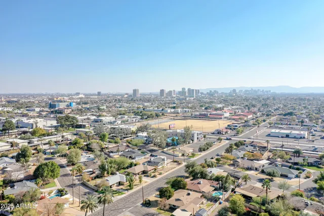 an aerial view of multiple house