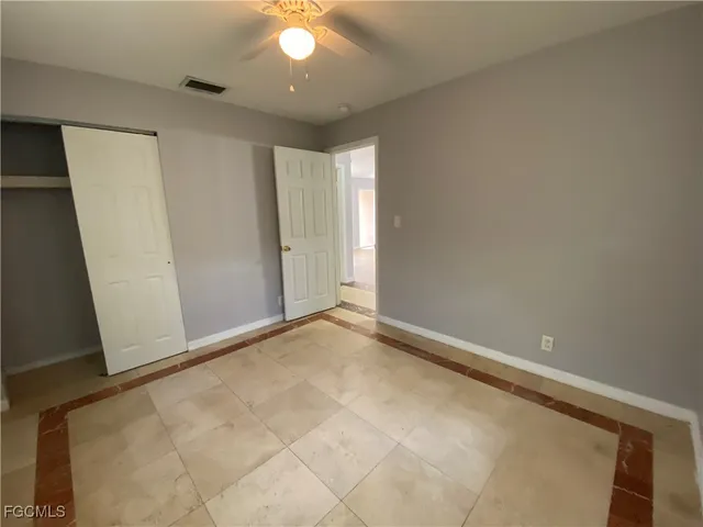 an empty room with an entryway