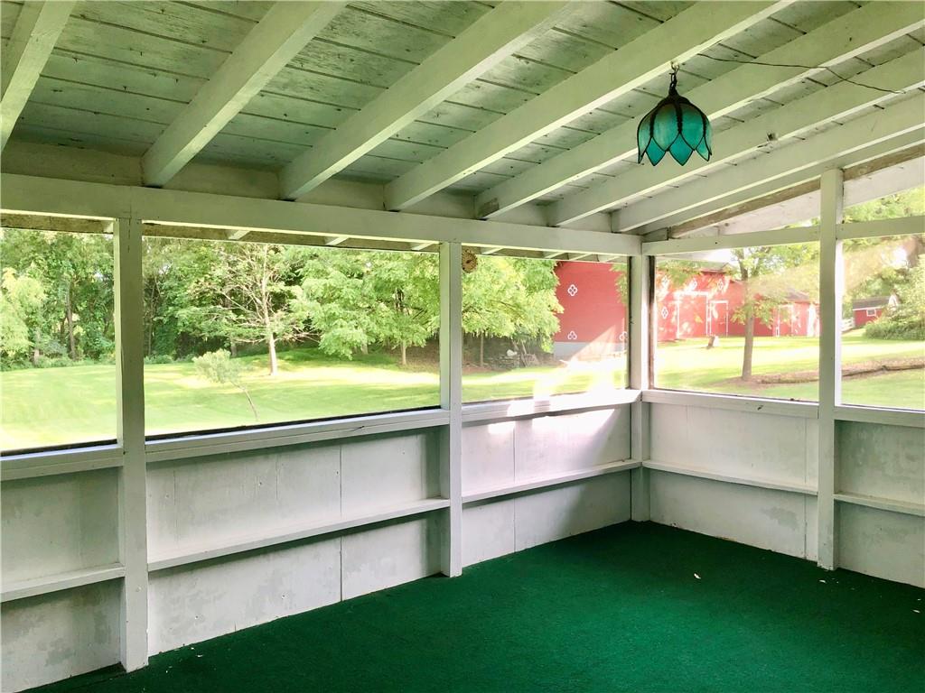 236 Creek Road Poughkeepsie, NY 12601 - Photo 18 of 18 Unfurnished sunroom featuring wooden ceiling and vaulted ceiling with beams