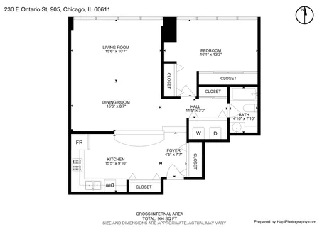 $205,000 | 230 East Ontario Street, Unit 905, Chicago, IL 60611