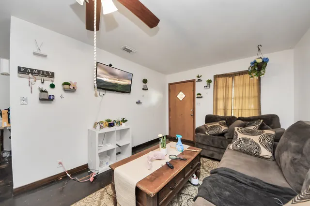 a living room with furniture