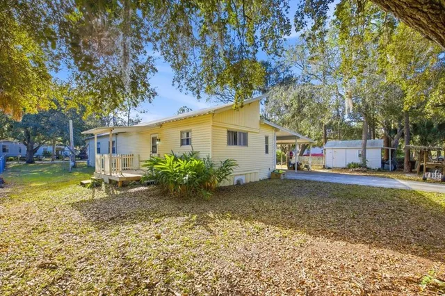 a view of a house with a patio