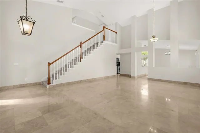 a view of an entryway with stairs