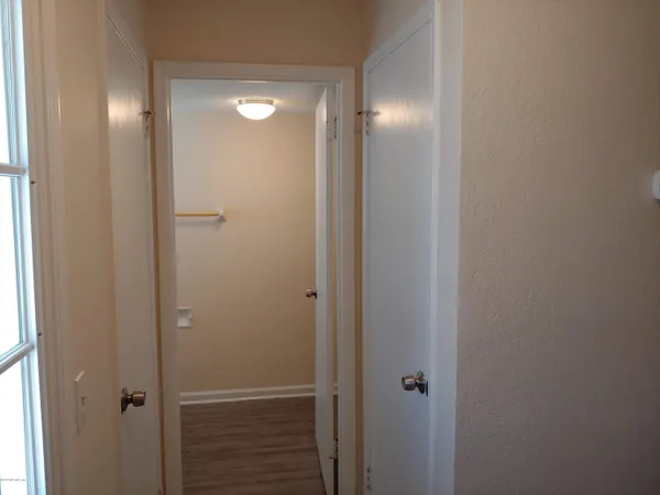 a bathroom with a mirror