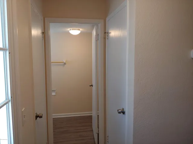 a bathroom with a mirror