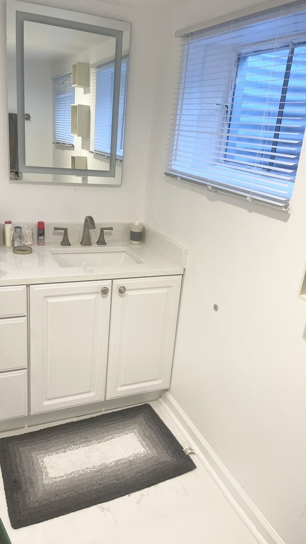 2749 Virginia Lane Glenview, IL 60025 - Photo 23 of 39 a bathroom with a sink and a mirror
