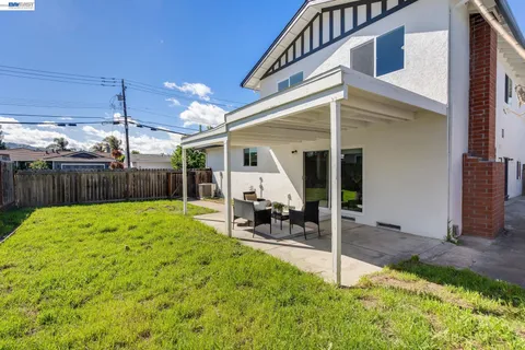 a view of a backyard with a garden