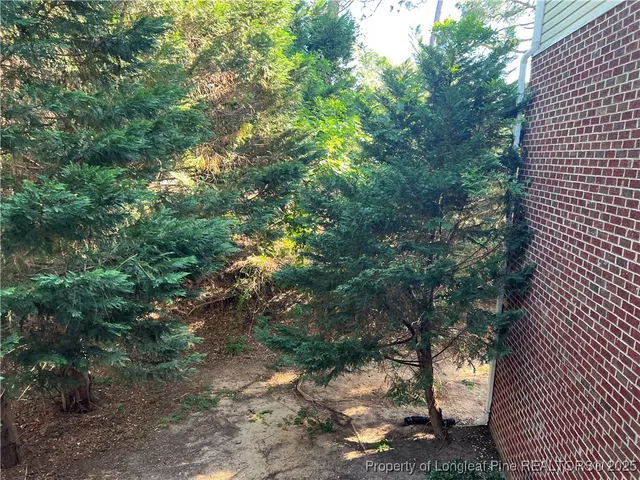 a view of a swimming pool with a yard