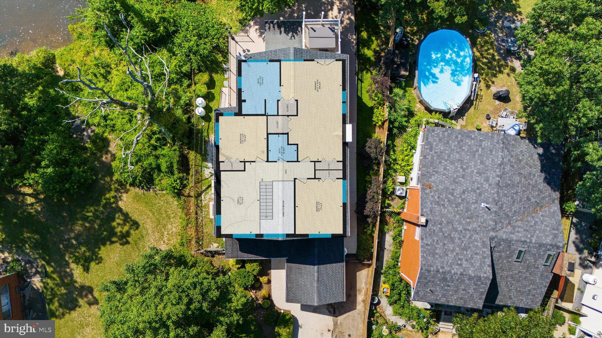 619 Riverside Drive Pasadena, MD 21122 - Photo 79 of 84 an aerial view of residential house with outdoor space and swimming pool
