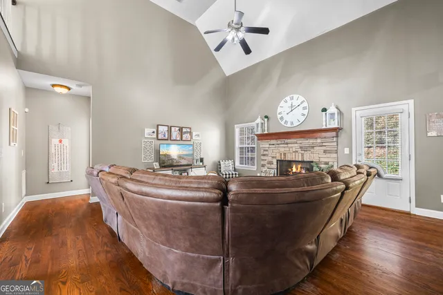 a view of a yard from a window