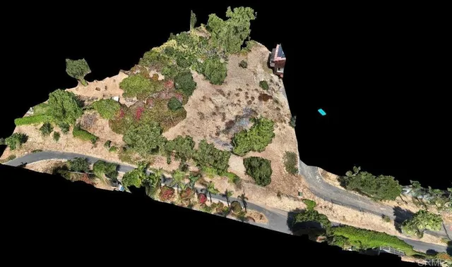 a view of a garden with a pathway