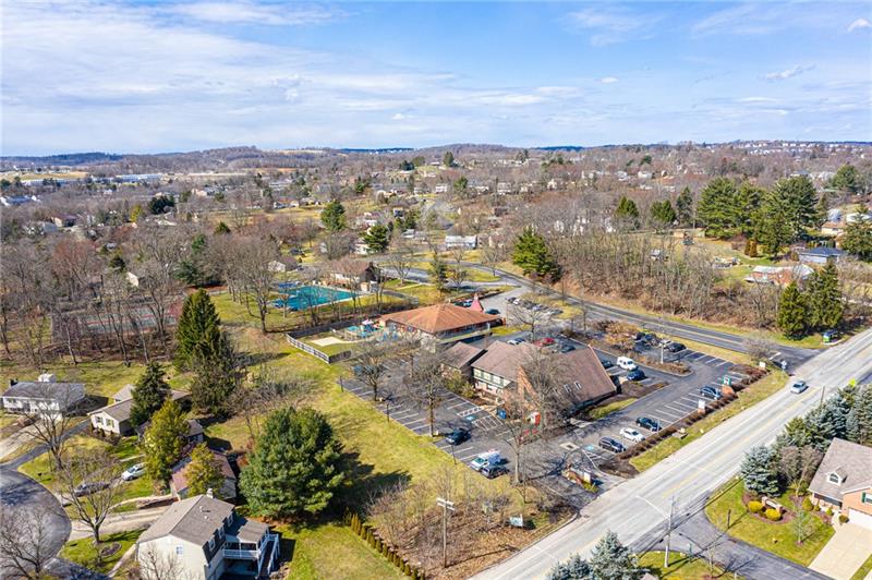 2531 Hunting Ridge Trail Bridgeville, PA 15017 - Photo 15 of 24 Aerial view of the Hunting Ridge community house, pool and tennis courts. The complex also has walking trails.