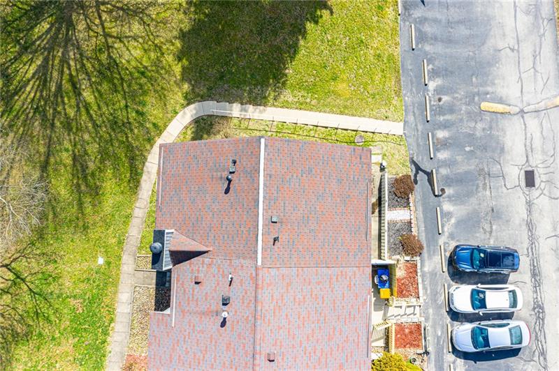 2531 Hunting Ridge Trail Bridgeville, PA 15017 - Photo 21 of 24 Aerial view of end unit 2531 Hunting Ridge Trail with assigned parking spaces located on Clearfork. 4th and 5th spots from bottom of steps.
